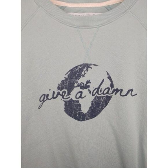 The Wander Brand Happy Earth “Give A Damn” Long Sleeve Tee Light Green S NWT - Picture 1 of 5